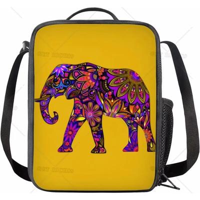Folkloric Themed Bohemian Ornaments Animal Insulated Lunch Bag for Women/Men Reusable Lunch Box for Office Work Picnic School