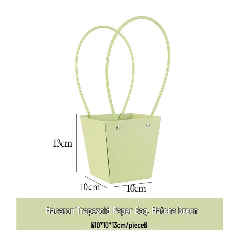 Macaron Color Series DIY Flower Arrangement Tote with Trapezoidal Design and Waterproof Kraft Paper