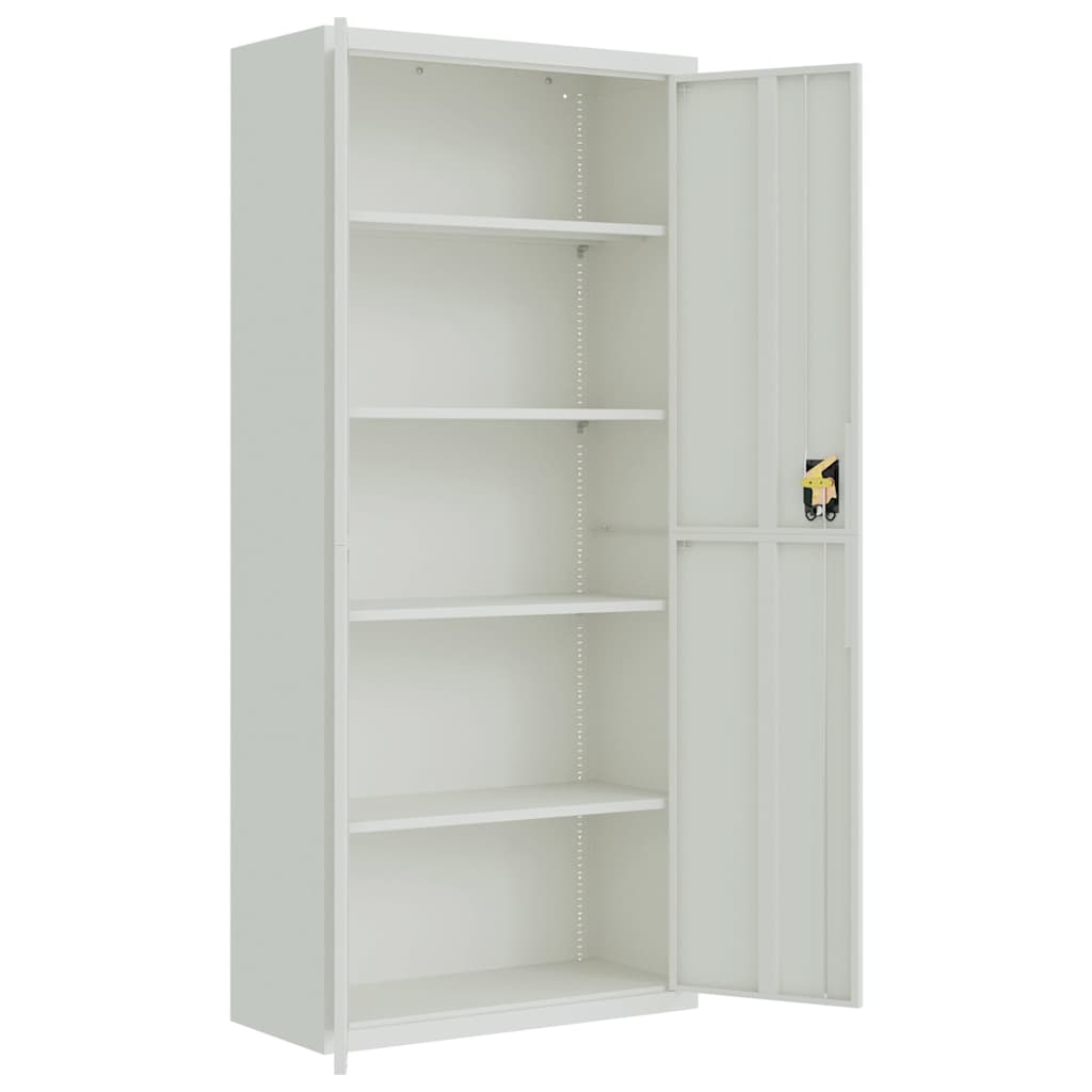 Filing Cabinet Light Grey 90 x 40 x 200 cm Steel
