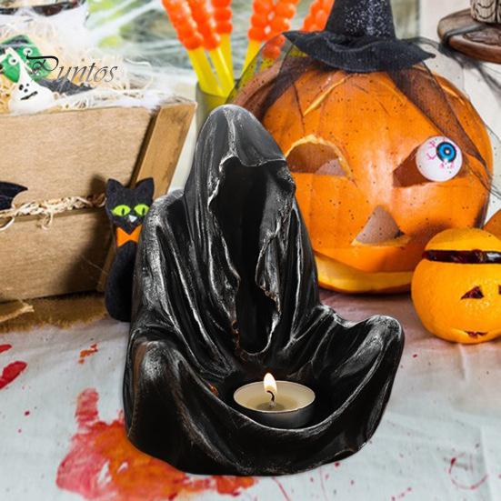 Halloween Ghost Wizard Kerzenhalter Harz Figur Duft Teelicht Kerze Leuchter Tisch Mittelstück Desktop Dekoration Festival Geschenk