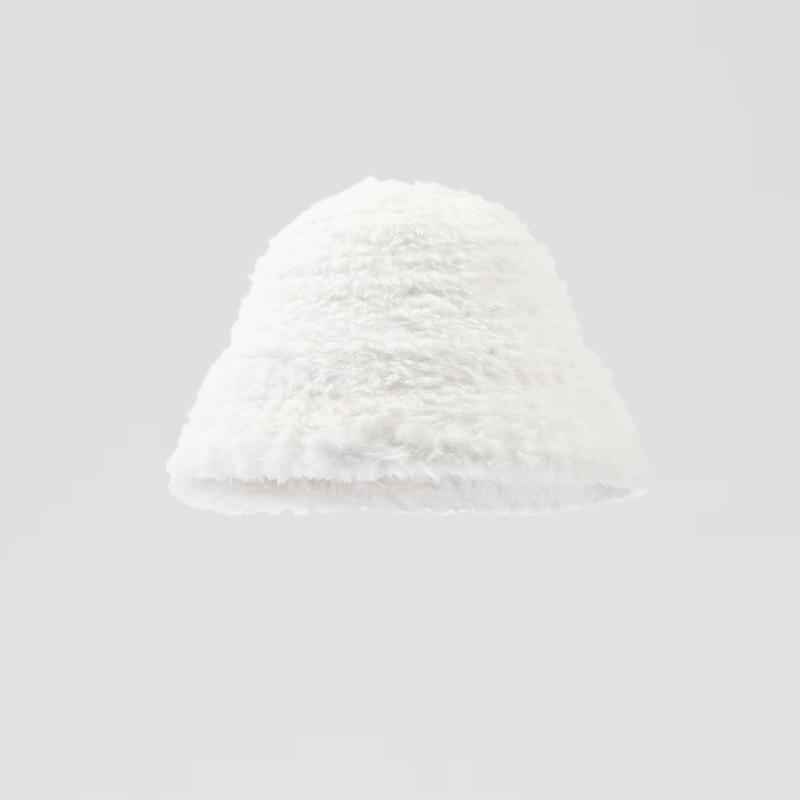 

Woolly Womens Hat Autumn And Winter Fashion Thickened Bucket Warm Hat Fisherman білий
