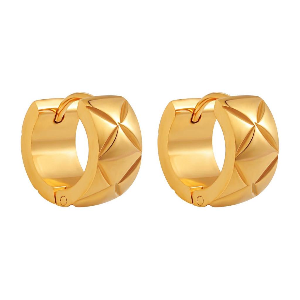 High-End Argyle Titanium Steel Ear Cuffs