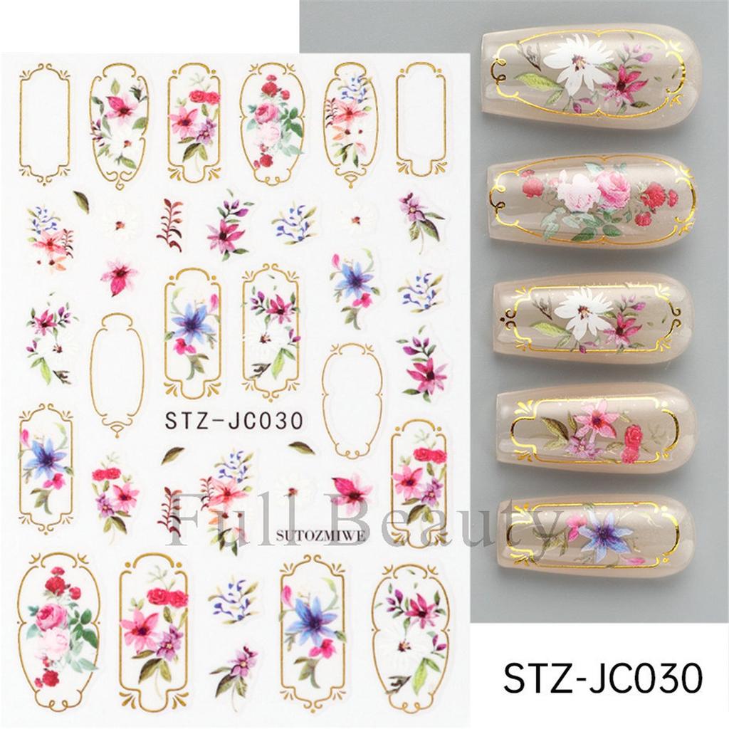 New nail art stickers ins autumn pumpkin retro plaid thorn lines thanksgiving adhesive nail stickers