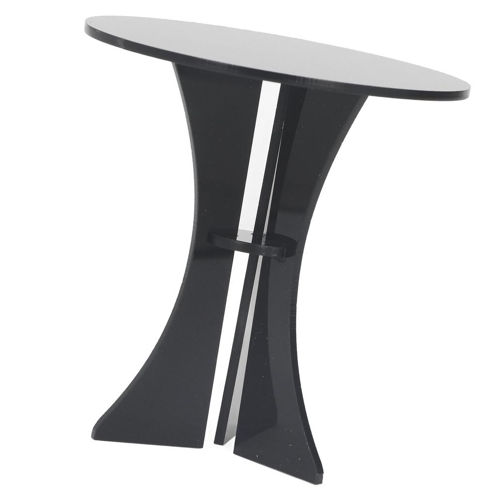 Domek dla lalek Okrągły stół Czarny Stabilny Wytrzymały Akrylowy Wielofunkcyjny Miniaturowy stół do domku dla lalek dla 1 osoby:6