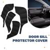 Black PU Leather Car Door Kick Mats Set for Tesla Model Y