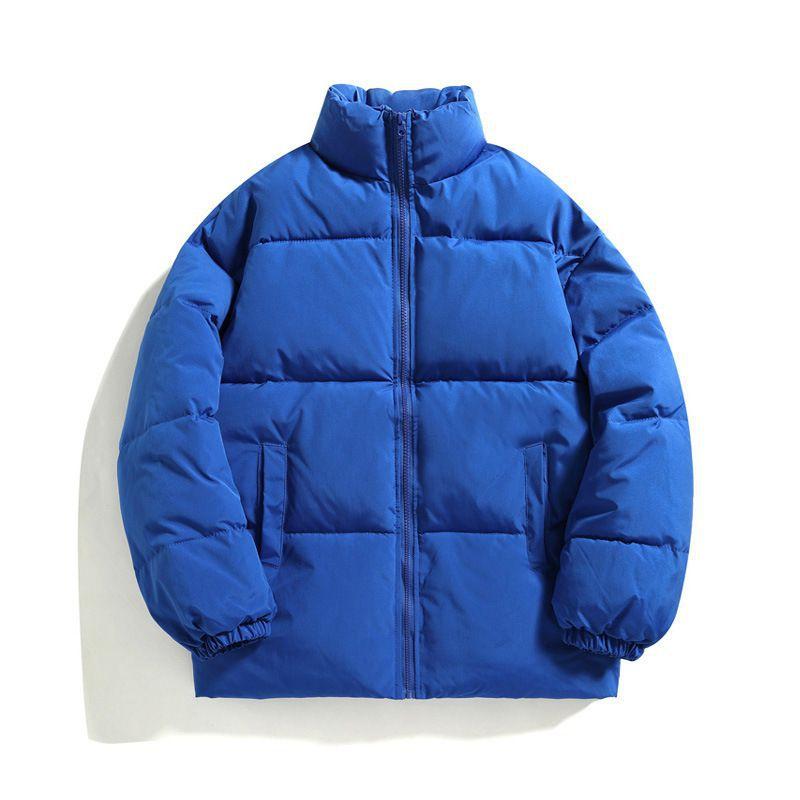 Men's and Women's Padded Jackets Stand-up Collar Solid Color Bread Jackets Trendy Men's Padded Jackets Can Be Printed