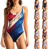 One Piece Swimsuit for Women Sleeveless Scoop Neck Casual Vacation Swimwear with Star and Stripe Print Suitable for Family Matching