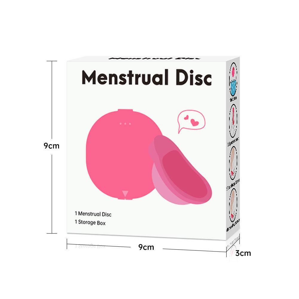 Silicone Menstrual Disc Cup with Storage Box and Built-in Handle for Women