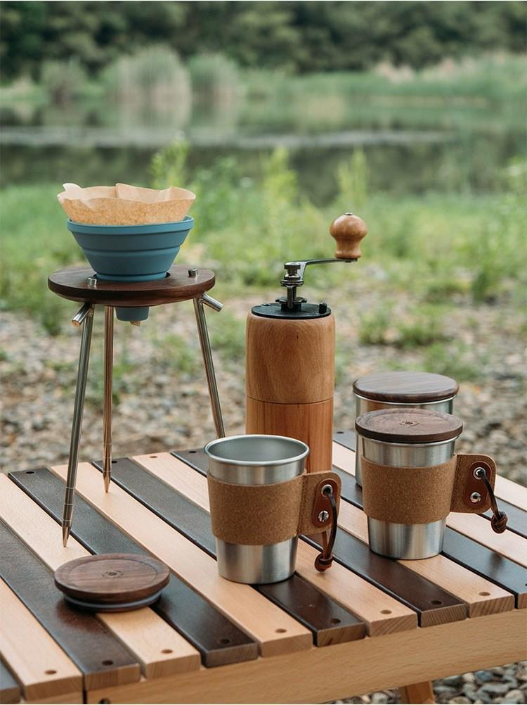 304 Stainless Steel Camping Coffee Cup with Cork Sleeve