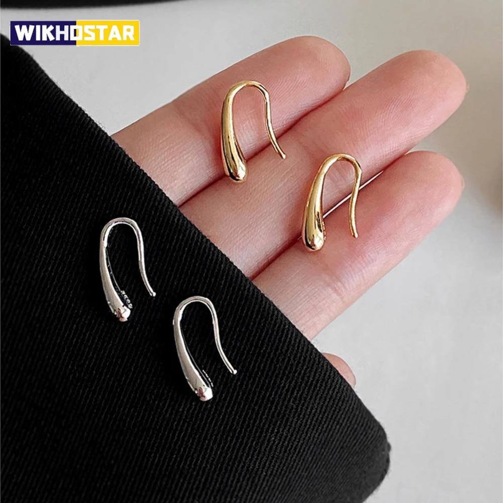 Silver Water Drop Shape Earrings for Women Simple Temperament Ins Retro Jewelry Party Birthday Gifts