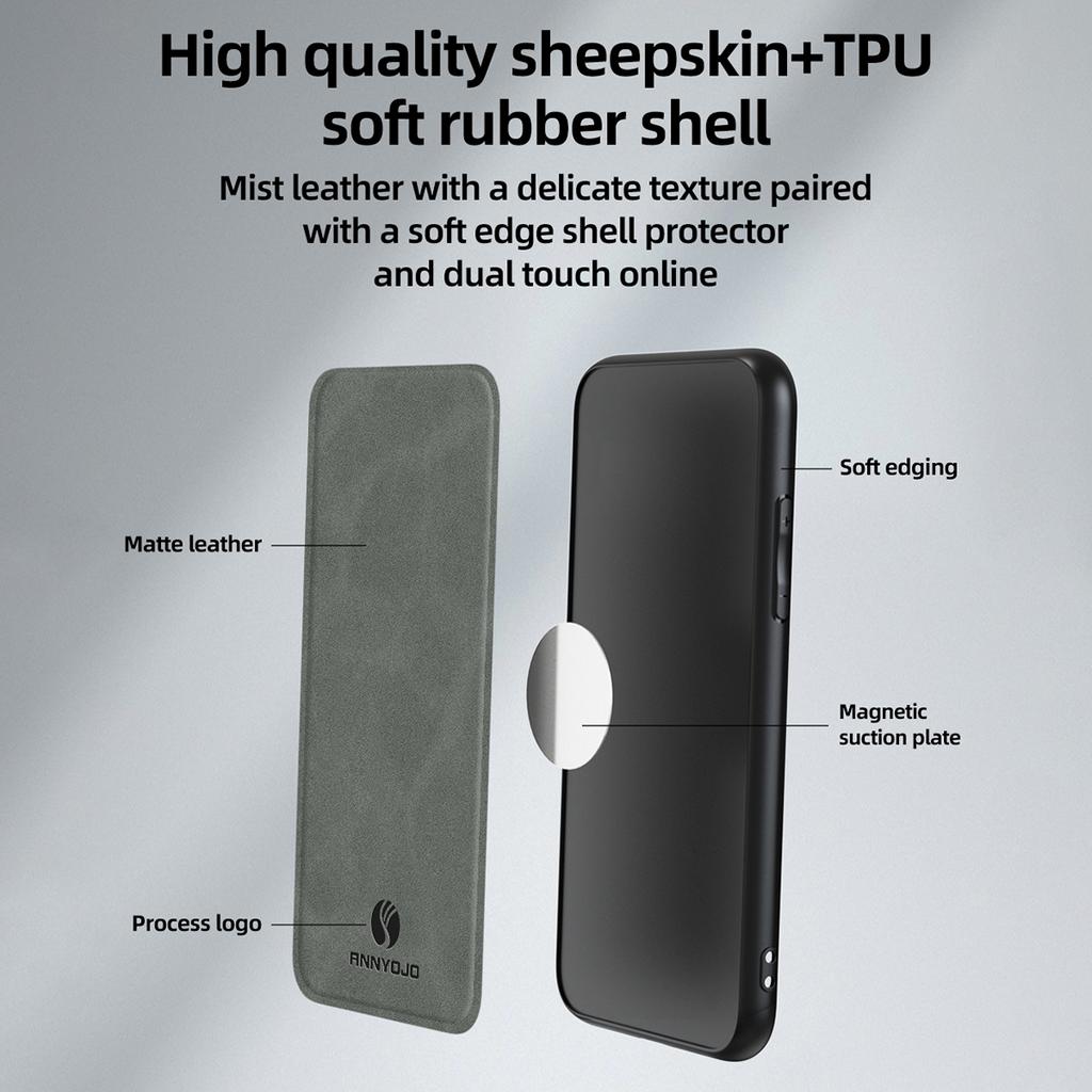 ANNYOJO For Samsung Galaxy A05s 4G Case PU Leather+PC+TPU Shockproof Back Cover