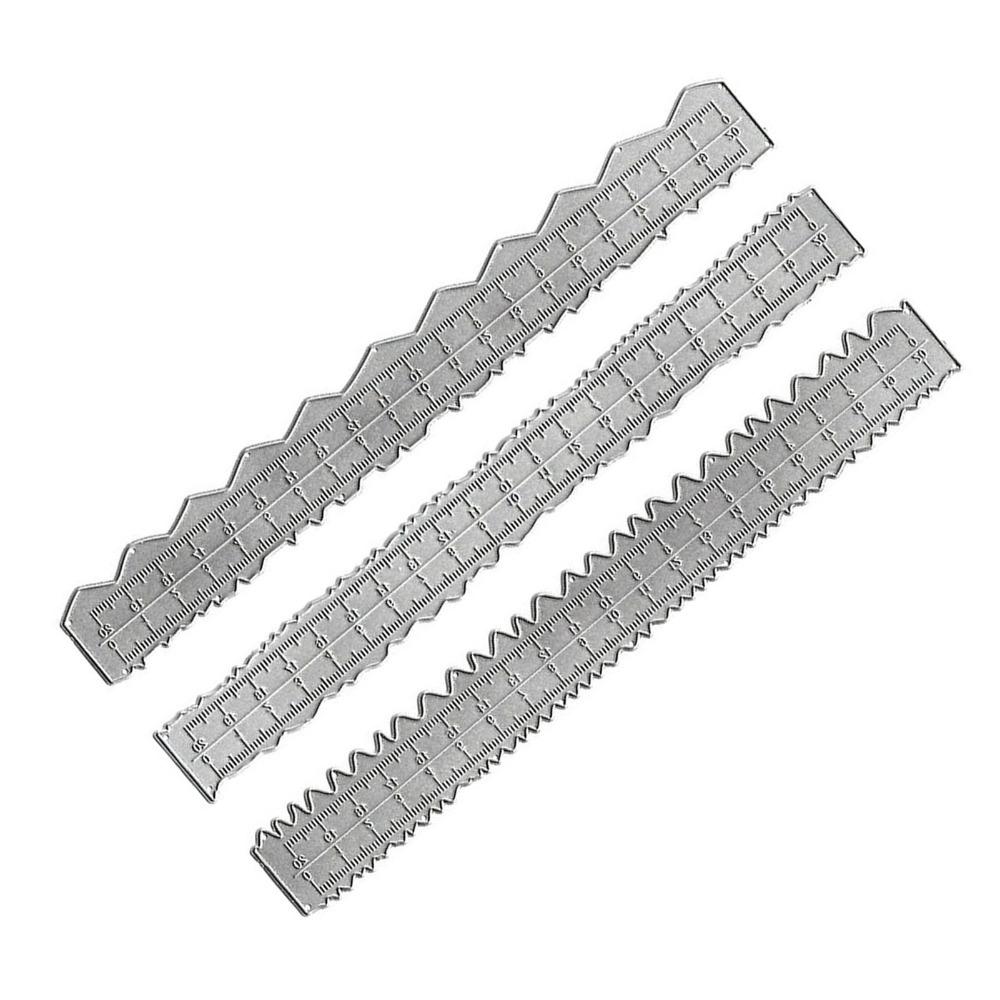 6pcs Carbon Steel Paper Tearing Ruler Jagged Lines Irregular Edge Ruler Paper Crafts