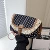 Modische Leinwand-Umhängetasche im koreanischen Stil Neue gepunktete Spitze Schultertasche Süß Exquisit Retro Kontrastfarben Design Damen Taschen KTB