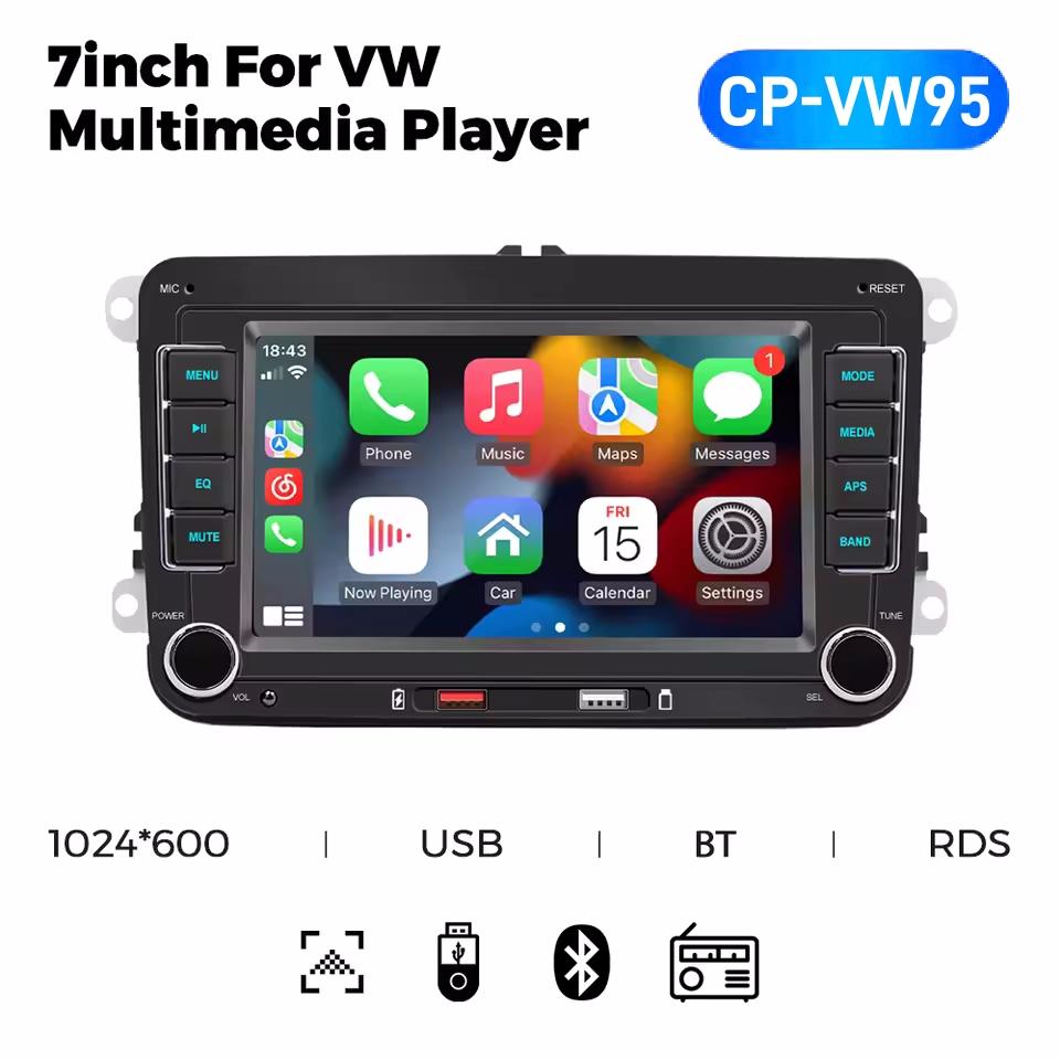 

7 Inch 2 Din HD Car Multimedia Video MP5 Player Car Radio CarPlay Android Auto Stereo Audio For VW/Seat/Skoda/Passat/Golf/Polo