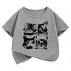 Gothic Vintage Cat Funny T Shirts Short Sleeve Kids Childrens Tshirt Boys Girls Summer Spring Casual Top Tee Shirt