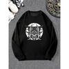 Men'S Samurai Skull Pattern Casual Crew Neck Sweatshirt.