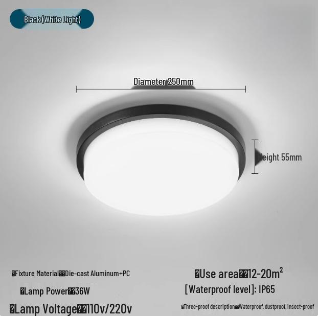 LED Waterproof Outdoor Light for Entrance, Balcony, Corridor, Terrace, and Gazebo