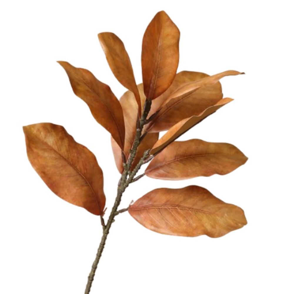 Real Touch Artificial Magnolia Leaf Branches Lifelike Simulated Green Plants  Outdoor Garden Decor