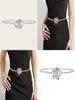 Women Metal Spring Belt With Double Ring Chain For Dress And Shirt Styling