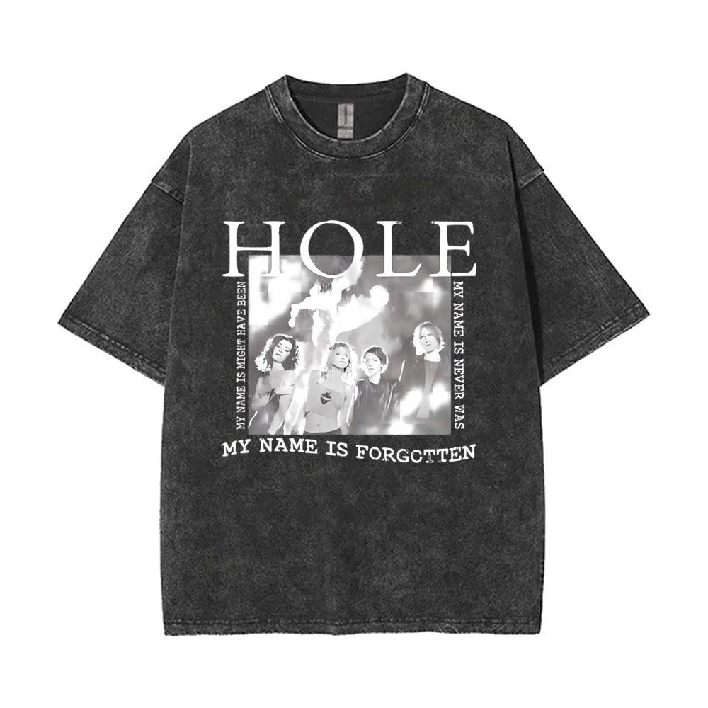 Limited Hole Courtney Love Vintage Gewaschene T-Shirts Herren Damen Alternative Grunge Rockband T-Shirt Übergroße T-Shirts Streetwear
