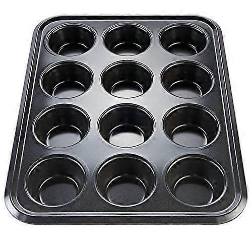 Non-Stick 12 Hole Muffin Tin | Carbon Steel | Dark Blue | Baking Tins/Yorkshire Puddings/Mini Cake/Small Cakes