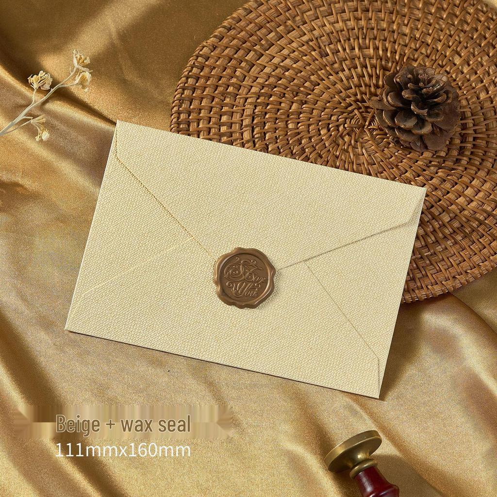 Chinese Style Retro Hemp Envelope & Stationery Set with Kraft Paper and Sealing Wax