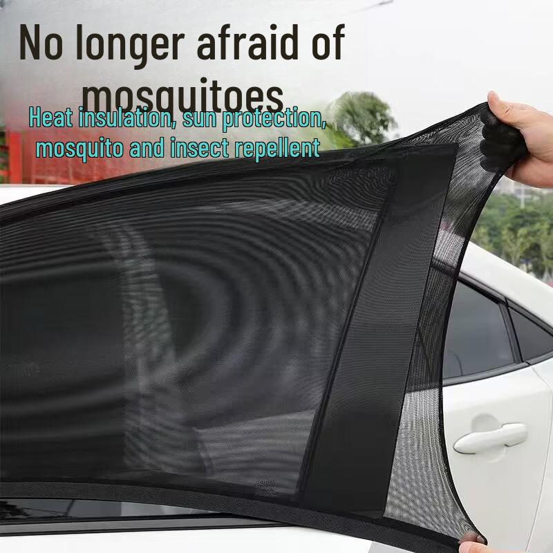 Mosquito-proof Car Side Window Curtains for Summer Sun Protection and Heat Insulation