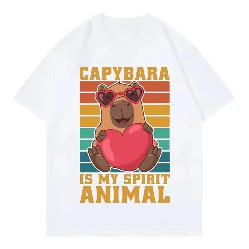 

2025 Autumn New Fashion Cute Animal Print Short-sleeved T-shirt Comfortable and Skin-friendly High-quality Versatile T-shirt S