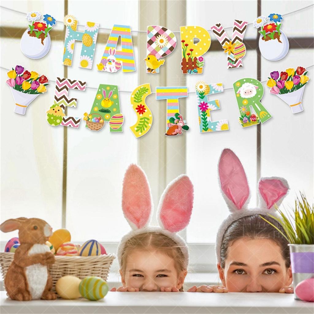 Easter Party DecorationDaisy Easter Egg Chicken Happy Easter Banner