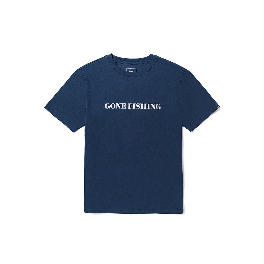 Vans Letter Print Crew Neck Comfortable Breathable Short Sleeve T-Shirt Unisex Tops Dark-Blue VN000BZ4LKZ