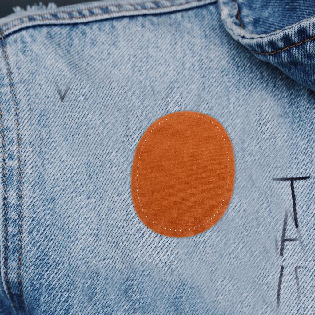 1Pair DIY Soft Lint Elbow Patch Oval Shape Sewing Appliques for Jackets Sweaters Clothes Repair Decorative Sewing Patch