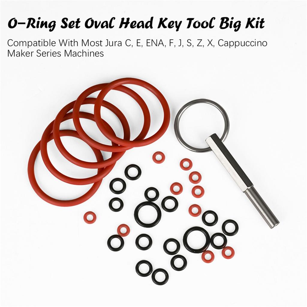 Oval Head Key Set with Keyring Seal Rings Automatic Coffee Machine Maintenance Part Coffee Repair Tool for Coffee