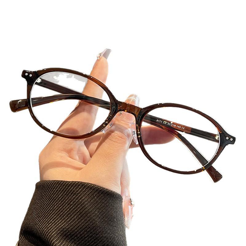 Korean Tortoiseshell Eyeglass Frames, Women's Style 8171, Anti-Blue Light TR90 Ultralight Glasses.