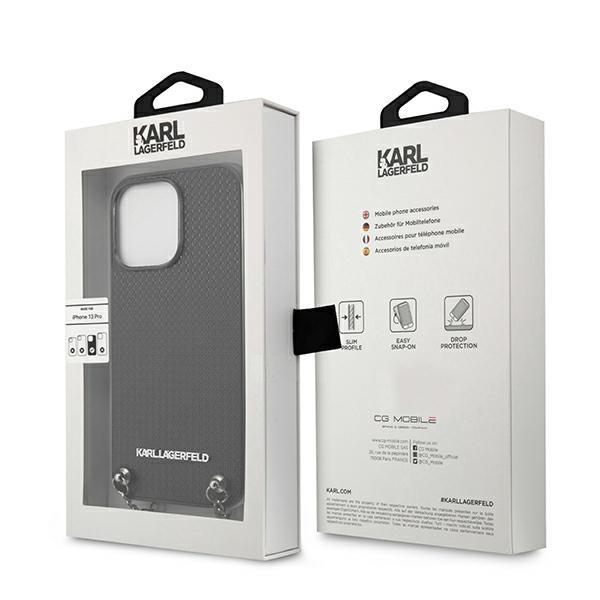 Karl Lagerfeld KLHCP13XPMK iPhone 13 Pro Max 6.7" Hardcase Black/black Leather Textured and Chain