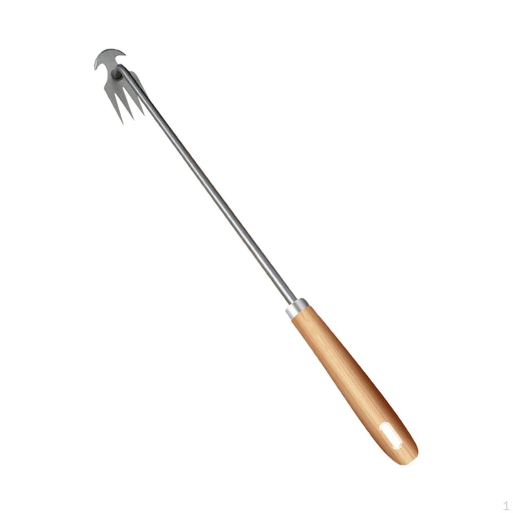 Hand Weeder Four Tooth Functional with Ergonomic Handle Weeding Removal Tool Puller for Bonsai Lawn
