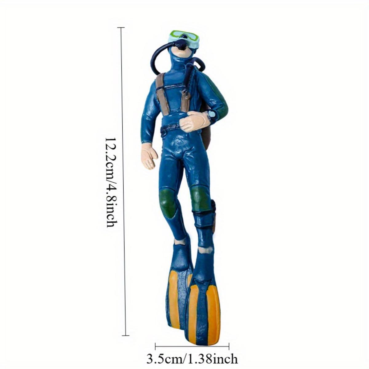 1 шт., фигурка дайвера-лягушонка, миниатюрная модель морского животного, горбатая акула, декор для аквариума, аксессуар для аквариума, фигурка, игрушка Piling style-Orange