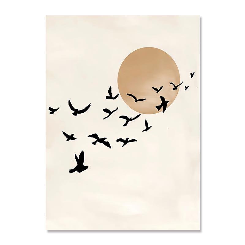 Boho Poster Botanical Floral Landscape Canvas Painting Abstract Lines Leaves Print Picture Living Room Decor Wall Art