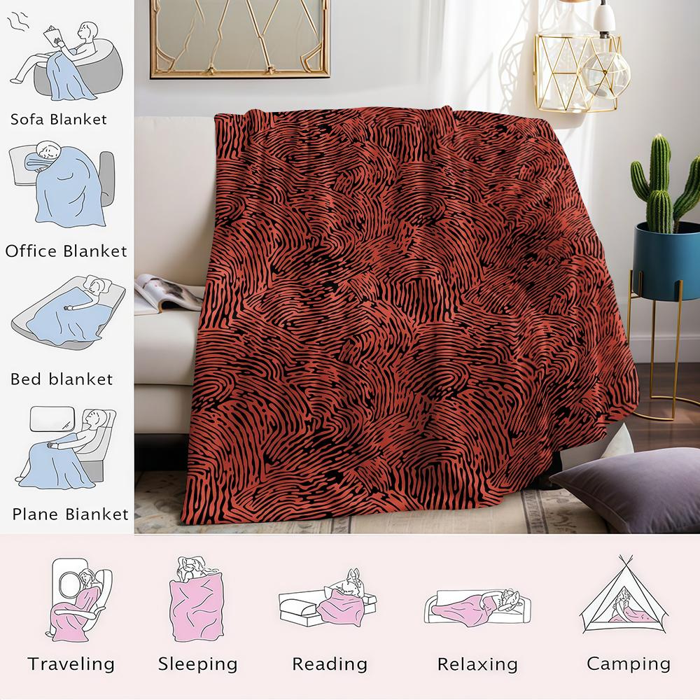 Crimson Wave Flannel Blanket Warm Soft Halloween Christmas Couch Warm Cozy Decorative Decor Gift for All Season