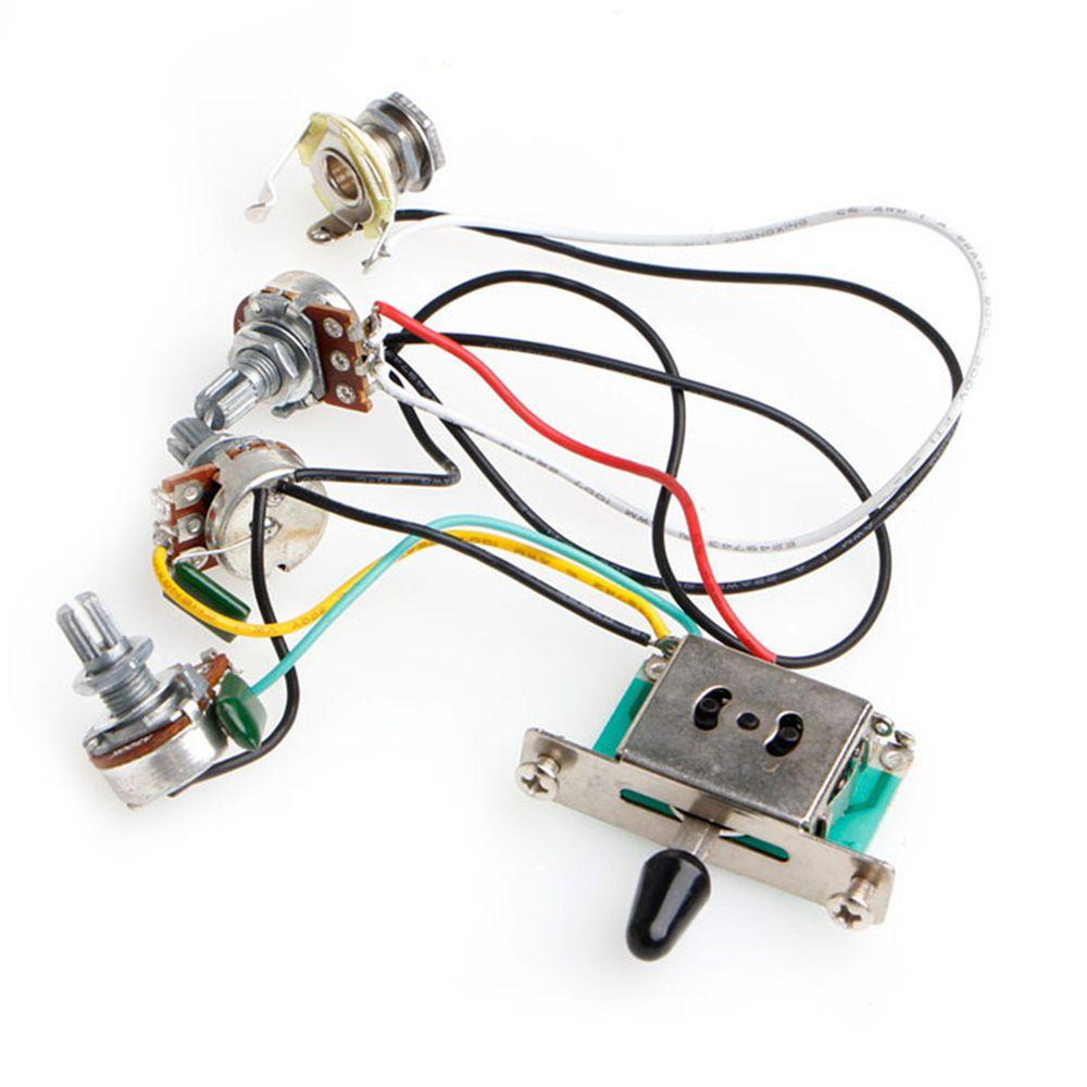 Guitar Parts Durable Wiring Pickup 5-Way Switch Jacks Switches Knobs Strat Stratocaster