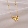 Adjustable Necklace Titaniums Steel Necklace Bead Chain Necklace Bowknot Pendant Necklace Suitable for Various Occasion