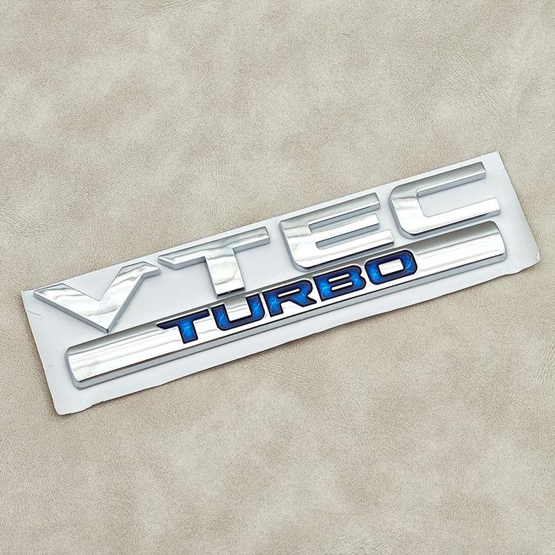 

3D ABS Chrome Black Letters VTEC TURBO Logo Badge Emblem Car Rear Trunk Sticker for Honda Civic Accord CRV Auto Accessories
