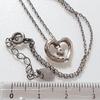 Used Necklace Pendant SILVER 4 Yondoshi Heart Stone Silver