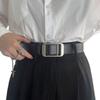 Black Classic Pu Belt With Rectangular Design Ideal For Fashionable Jeans And Outfits Casual