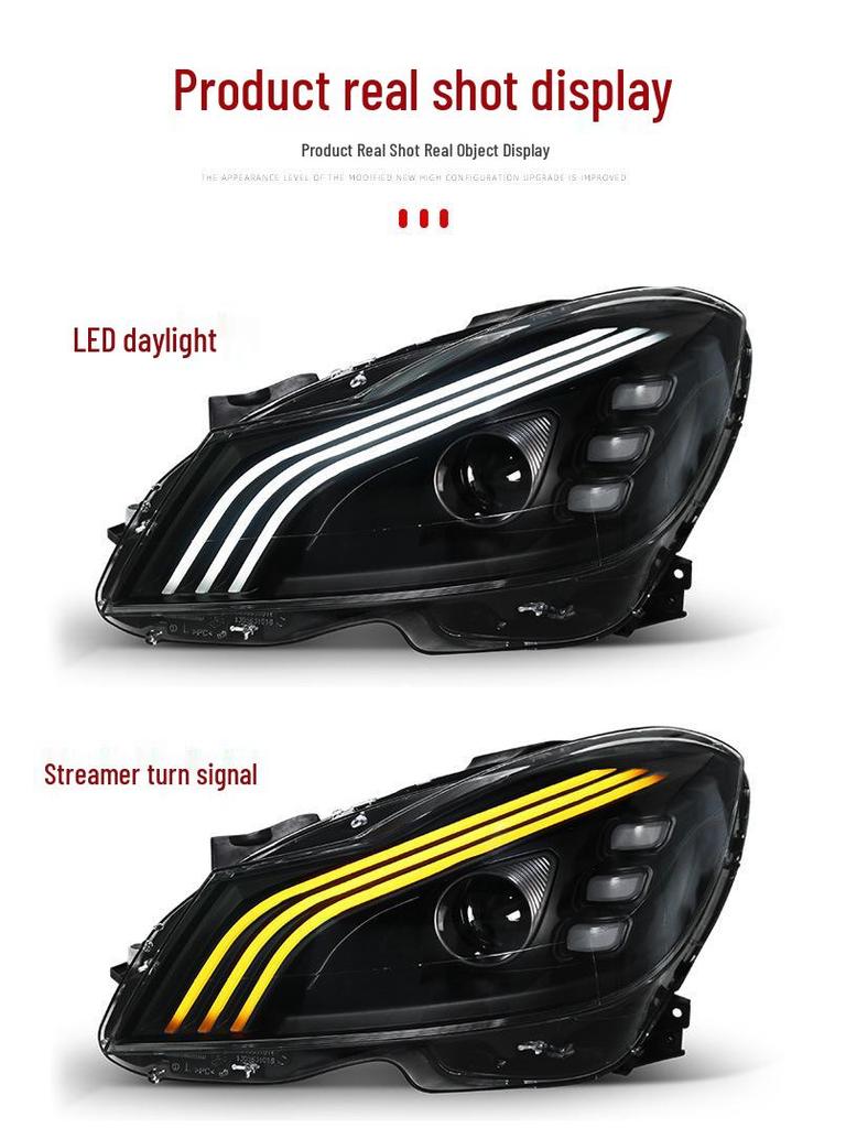 Compatible LED Bi-Xenon Projector Headlights for 07-14 Mercedes-Benz W204 C-Class C180/C200