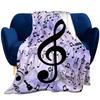 Music Note Flannel Throw Blanket Super Soft Lightweight Music Theme Blanket for Couch Sofa Bed Living Room Twin King Size