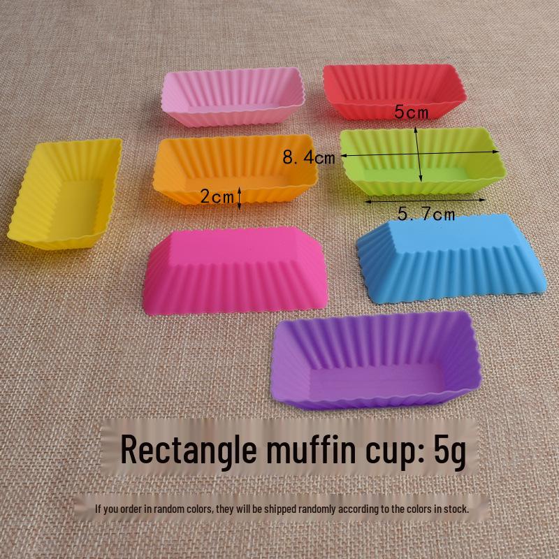 Stampi in Silicone Cuore Stella Rettangolo Rosa Muffin e Torta - 7CM