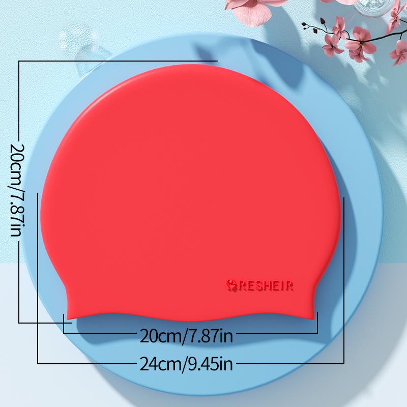 

Silicone Waterproof Swimming Cap High Elastic Swim Cap for Women and Men красный