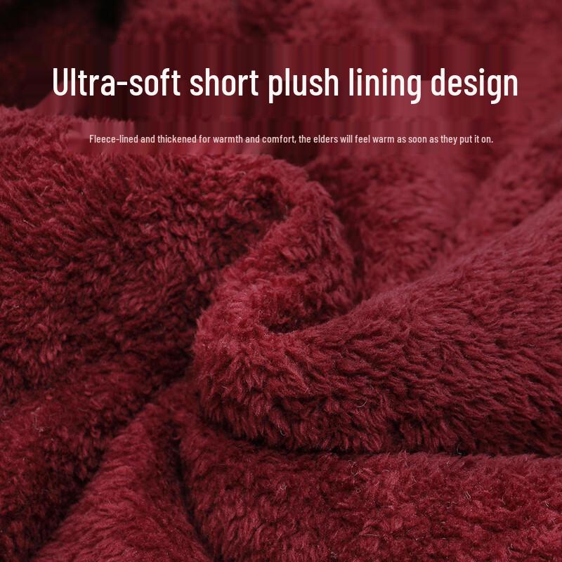 Elderly Women's Retro Fleece-Lined Winter Jacket