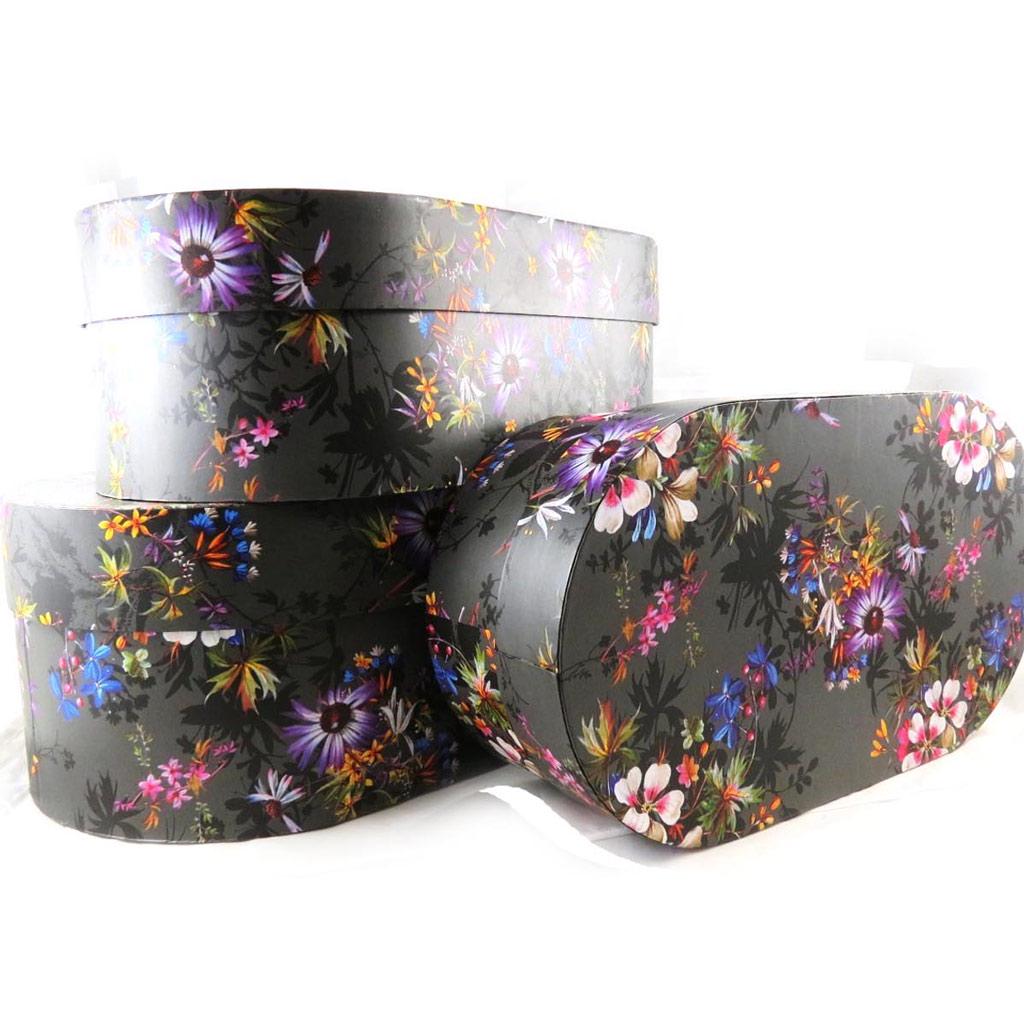 

Les Trésors De Lily [I6292] - Набор из 3 сувенирных коробок Ботанический сад темно-серого разноцветного цвета. серый