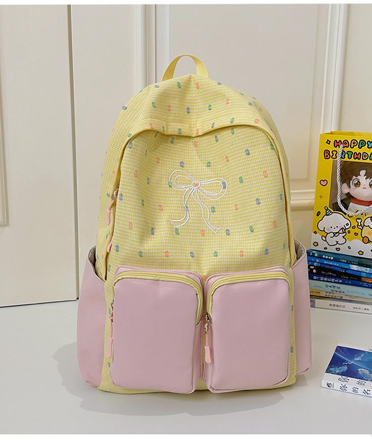 School Bag Summer New School Bag Women's Japanese Ins Small Fresh Cute Girl Heart Bow College Wind Travel Backpack